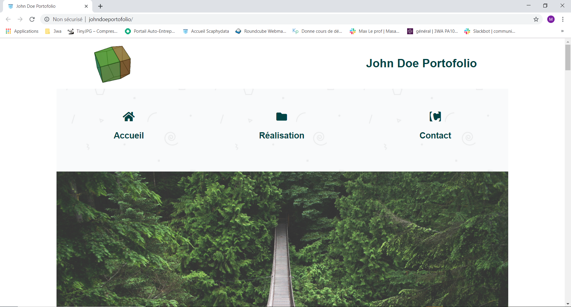 Capture d'écran DU Portofolio de John Doe