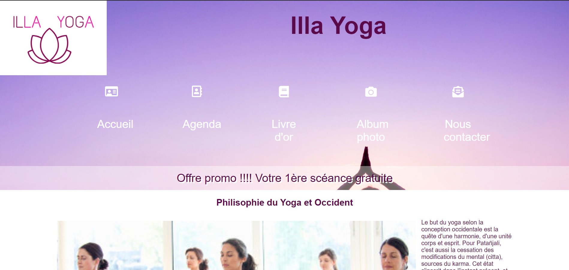 Capture d'écran Illa Yoga
